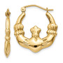 14k Polished Claddagh Hoop Earrings