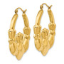 14k Polished Claddagh Hoop Earrings