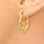 14k Polished Claddagh Hoop Earrings