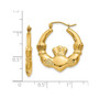 14k Polished Claddagh Hoop Earrings