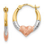 14K Tri-color Madi K Heart Hoop Earrings