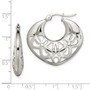 Stainless Steel 30mm Fancy Cutout Hoop Earrings