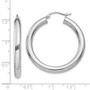 14K White Gold Polished 4mm Tube Hoop Earrings