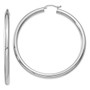 14K White Gold Polished 4mm Tube Hoop Earrings