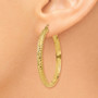 14K Diamond-cut 3.5x38mm Hollow Hoop Earrings
