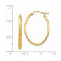 14k Lightweight Diamond-cut Oval Hoop Earrings