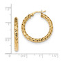 14k Gold Polished 3mm Twisted Hoop Earrings