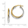 14k Two Tone Polished Double Hoops