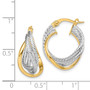 14K Two Tone Hoop Earrings