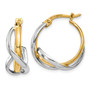 14K Two-Tone Polished Twisted Hoop Earrings
