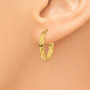 14K 3mm Patterned Oval Hoop Earrings