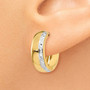 14k Two-tone Textured Hinged Hoop Earrings