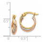 14k Tri-color Twisted Hoop Earrings