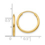 14k 1.5mm Polished Round Endless Hoop Earrings