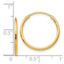 14k 1.5mm Polished Round Endless Hoop Earrings
