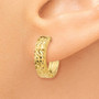14k Diamond-cut Hinged Hoop Earrings