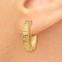 14k Diamond-cut Hinged Hoop Earrings