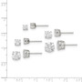 Sterling Silver Polished White CZ Post Set Earrings