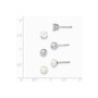 Sterling Silver Rhodium-plate 6mm Ball/Button FWC Pearl/CZ Stud Earring Set