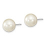 Sterling Silver RH 10mm Wht/Rose/Grey Imitation Shell Pearl Earring Set