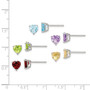 Sterling Silver Gemstone Post Earring Set