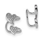 Sterling Silver Rhodium-plated CZ Double Heart Left Cuff Earring