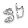 Sterling Silver Rhodium-plated CZ Double Heart Right Cuff Earring