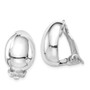 Sterling Silver Rhodium-plated Polished Oval Clip On Earrings