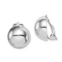 Sterling Silver Rhodium-plated Polished Circle Clip On Earrings
