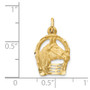 14k Yellow Gold Diamond-cut Horse Head in Horseshoe Charm