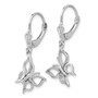 14k White Gold Polished Butterfly Leverback Earrings