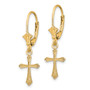 14k Cross Leverback Earrings