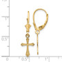 14k Cross Leverback Earrings