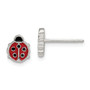 Sterling Silver Polished & Enameled Ladybug Post Earrings