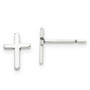 Sterling Silver Polished and Antiqued Cross Post Earrings