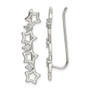 Sterling Silver CZ Stars Ear Climber Earrings