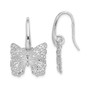 Sterling Silver Rhodium-plated Brushed & Polished D/C Butterfly Earrings
