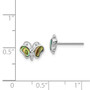 Sterling Silver Rhodium-plated Abalone Pearl Butterfly Post Earrings