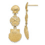 14K Scallop, Sand Dollar, & Scallop Dangle Earrings