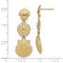 14K Scallop, Sand Dollar, & Scallop Dangle Earrings