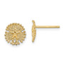 14K Textured Sand Dollar Post Earrings