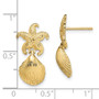 14K Starfish & Scallop Shell Dangle Earrings