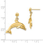 14K Jumping Dolphin Dangle Earrings