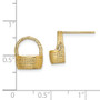 14K BASKET POST EARRINGS / 2-D FLAT BACK ((1of2)