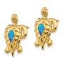 14K Created Opal Turtle Post Earrings