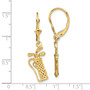 14K GOLF BAG LEVERBACK EARRINGS / 2-D / TEXTURED