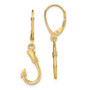 14K 3-D Fish Hook Leverback Earrings