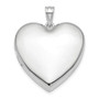Sterling Silver Rhodium-plated 24mm Plain Ash Holder Heart Locket