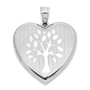 Sterling Silver Rhodium-plated Tree Ash Holder Heart Locket