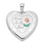 Sterling Silver Rhodium-plated Epoxy Rose Ash Holder Heart Locket